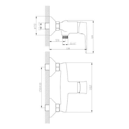 Змішувач для душу Imprese Strela f03308301AA
