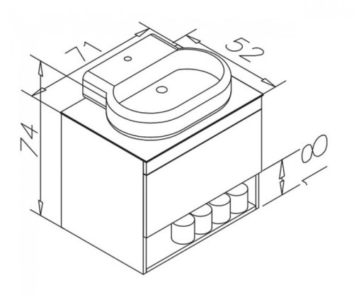 Тумба с умывальником Imprese Black Edge f32117OK