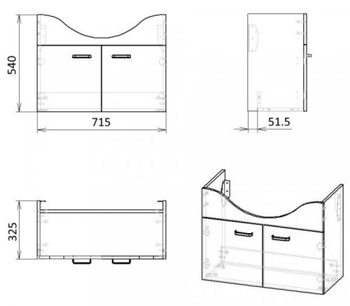 Тумба з умивальником RJ Butterfly RJ74750