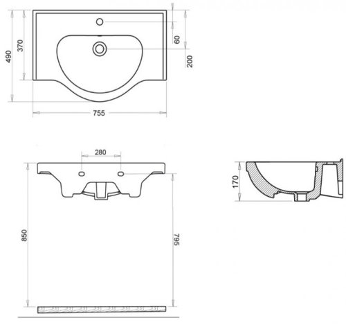 Тумба з умивальником RJ Butterfly RJ74750