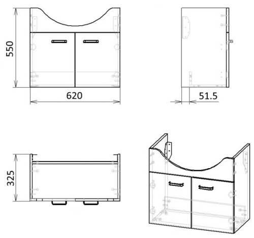 Тумба с умывальником RJ Butterfly RJ74650