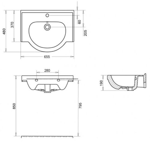 Тумба с умывальником RJ Butterfly RJ74650