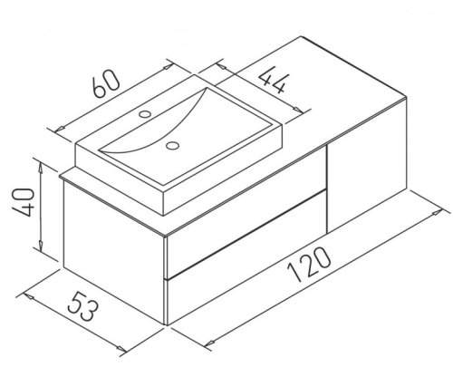 Тумба с умывальником VOLLE Leon 1911.311207
