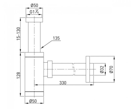Сифон для умывальника VOLLE 9000.094204