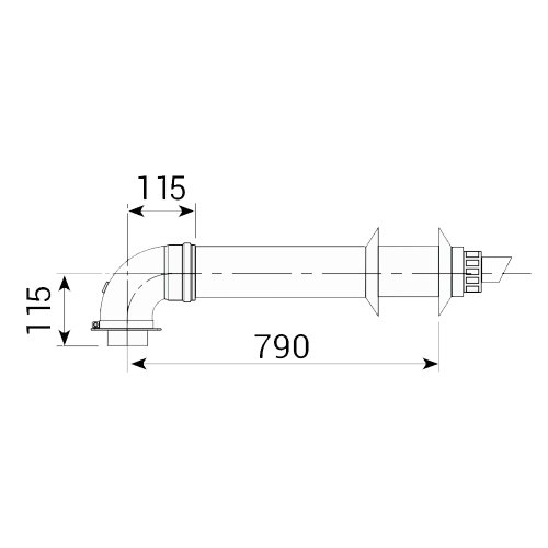 Комплект коаксіальний для конденсаційного котла Sime 810 мм, 60х100