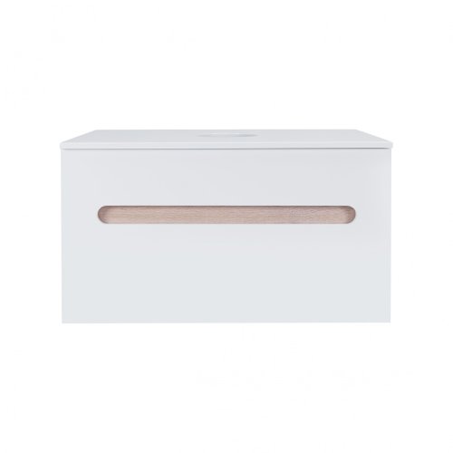 Тумба подвесная Qtap Virgo White/Whitish oak со столешницей QT1879TPА801WWO