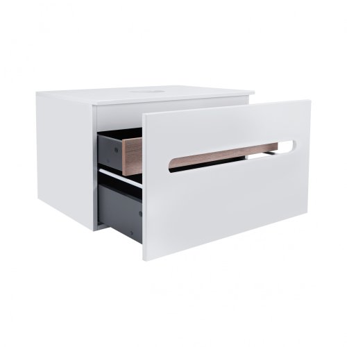 Тумба подвесная Qtap Virgo White/Whitish oak со столешницей QT1879TPА801WWO