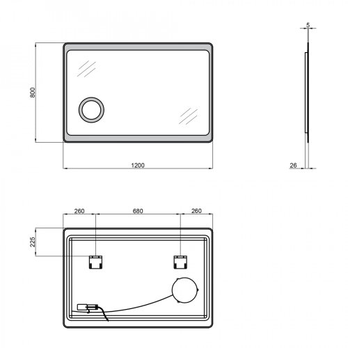 Дзеркало Qtap Aquarius 1200х800 з LED-підсвіткою QT2178141980120W