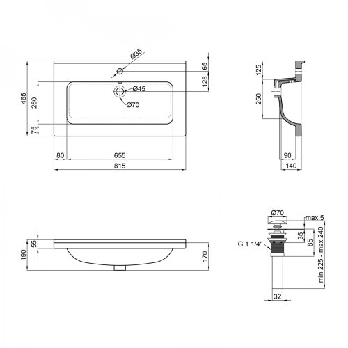 Умивальник Qtap Albatross 01 White з донним клапаном QT0111FL8167CW
