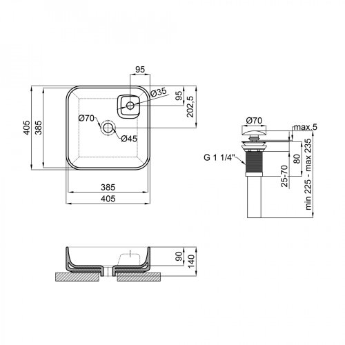 Умивальник Qtap Stork White з донним клапаном QT1511A057TW