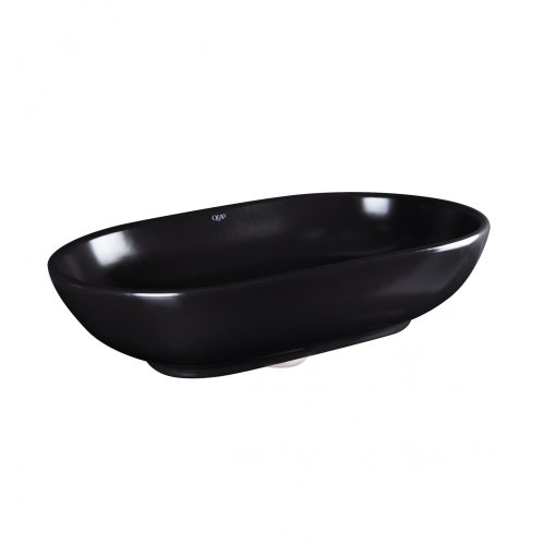 Умывальник Qtap Leo Matt black с донным клапаном QT1111A028MB