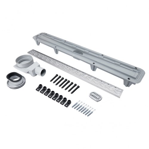 Трап Qtap Taurus CRM50800304 линейный с комбинированным затвором и решеткой из нержавеющей стали