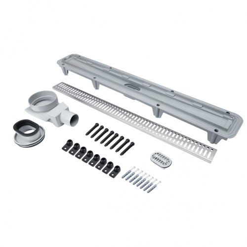 Трап Qtap Pisces CRM50800304 линейный с комбинированным затвором и решеткой из нержавеющей стали