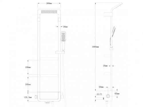 Душевая панель Asignatura Unique черный 85597802