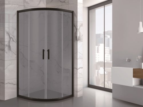 Душова кабіна Asignatura Velvet 90x90 проф. чорний мат, скло сіре 19320802