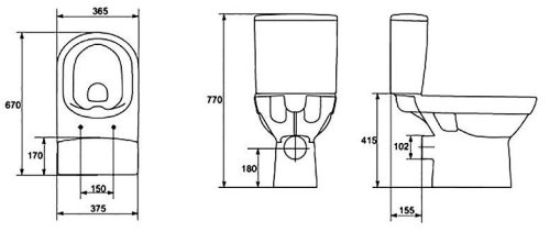 Унітаз-компакт Cersanit City Clean On 010 K35-035