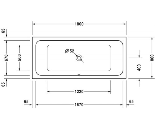 Ванна Duravit D-Code 180х80 700101000000000
