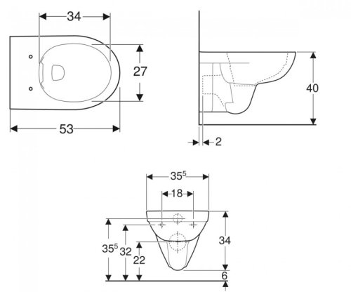 Унитаз подвесной Geberit Selnova 500.265.01.1