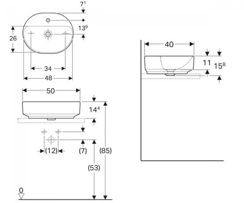 Умывальник Geberit VariForm 500.776.01.2