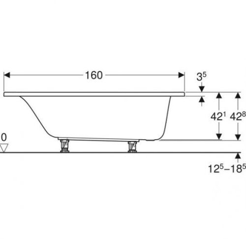 Ванна Geberit Selnova 160x70 554.282.01.1