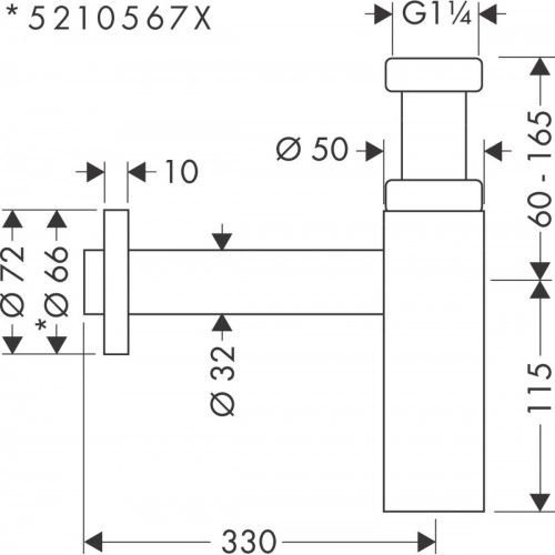 Сифон для раковины Hansgrohe Flowstar S 52105670