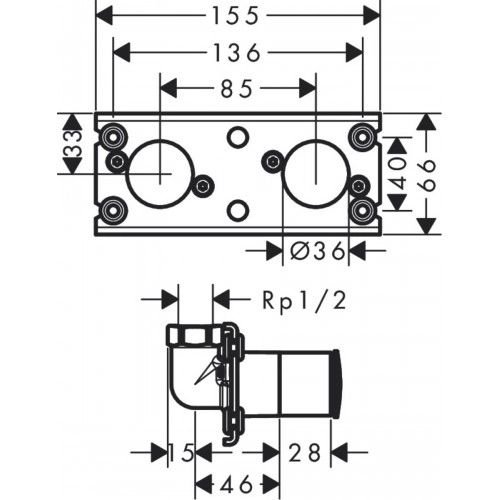 Прихована частина Hansgrohe Rainfinity для Showerpipe 360 1jet 26840180