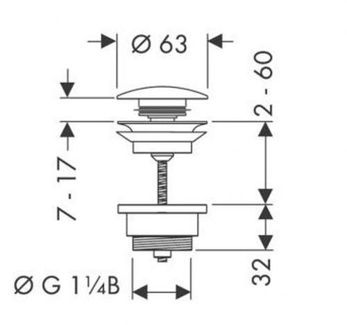 Донный клапан для раковины Hansgrohe Push-Open 50100670