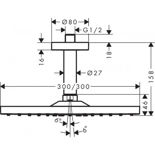 Верхний душ Hansgrohe Raindance E 300 1jet 26250990