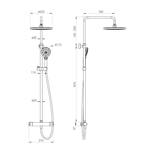 Душевая система Imprese Centrum SQ T-15260SQ