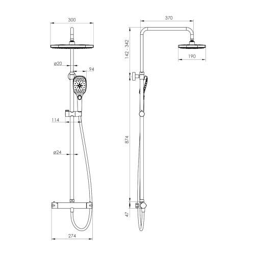 Душевая система Imprese Centrum SQ T-15300SQ
