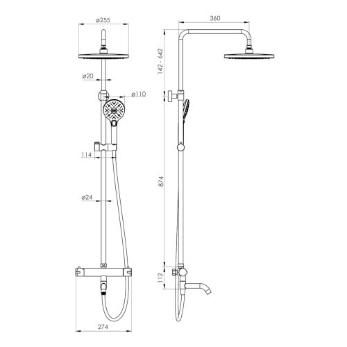 Душевая система Imprese Centrum SR T-10261SR