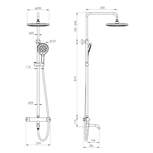 Душевая система Imprese Centrum SR T-10260SR