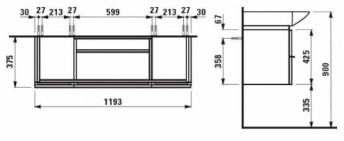 Тумба под умывальник Laufen Palace H4013010754631