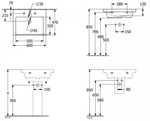 Умывальник Villeroy&Boch Subway 3.0 4А706001