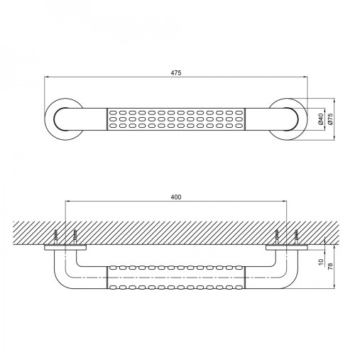 Поручень универсальный Qtap Freedom 400 White QT2291CZ6004W