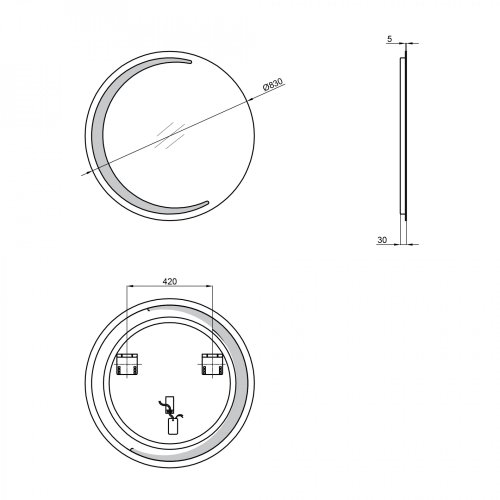 Зеркало Qtap Robin R830 с LED-подсветкой QT13782601W