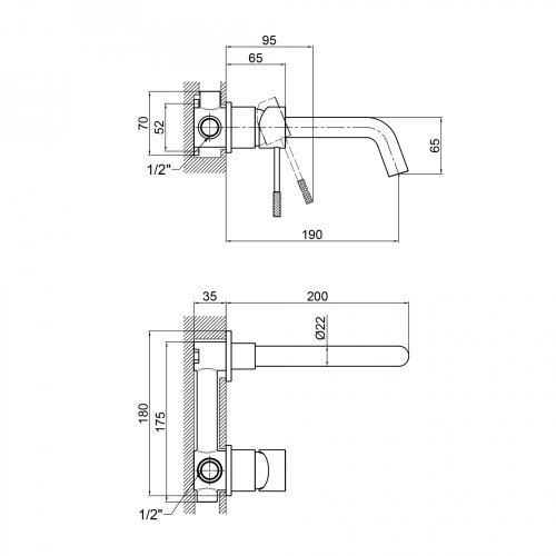 Смеситель скрытого монтажа Qtap Scorpio 3050105B