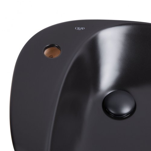 Умивальник Qtap Leo Matt black з донним клапаном QT1111A089TMB