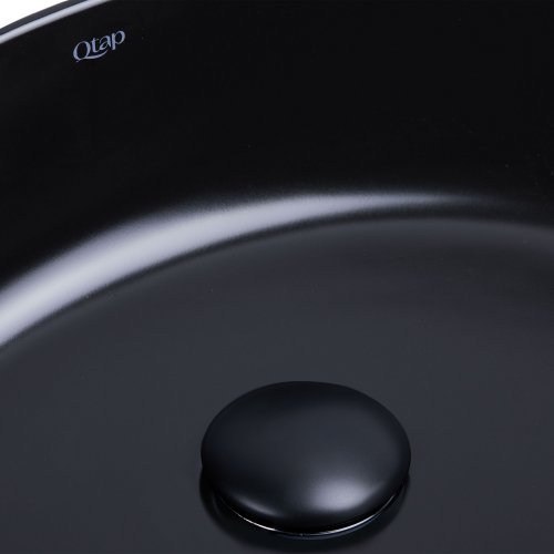 Умивальник Qtap Leo Matt black з донним клапаном QT1111A052MB
