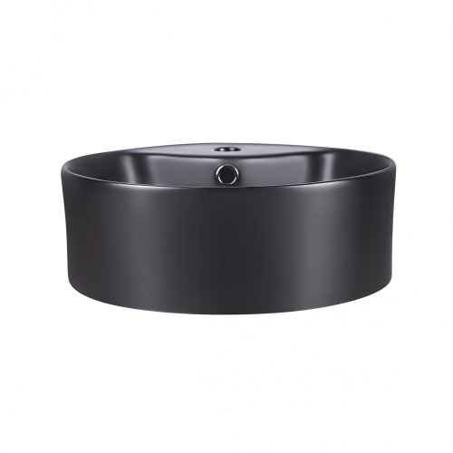 Умивальник Qtap Scorpio Matt black з донним клапаном QT14113018BMBMB