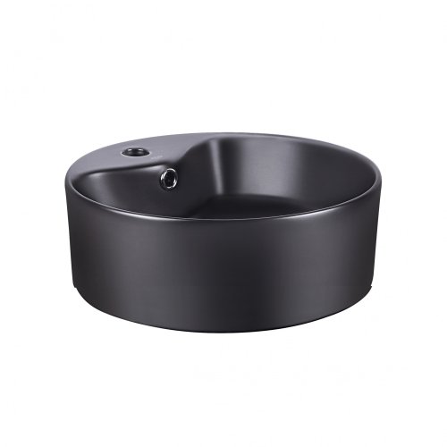 Умивальник Qtap Scorpio Matt black з донним клапаном QT14113018BMBMB