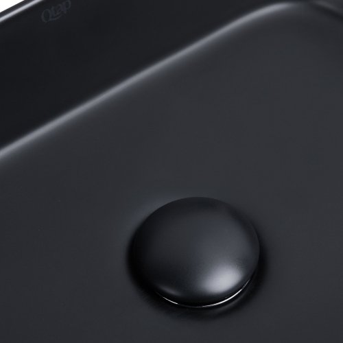 Умивальник Qtap Scorpio Matt black з донним клапаном QT14112242MBMB