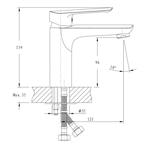 Смеситель для умывальника Imprese Odra f0358701BO