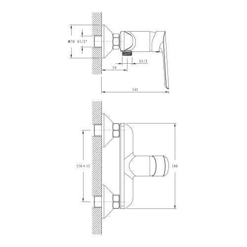 Змішувач для душу Imprese Odra f0338701BO