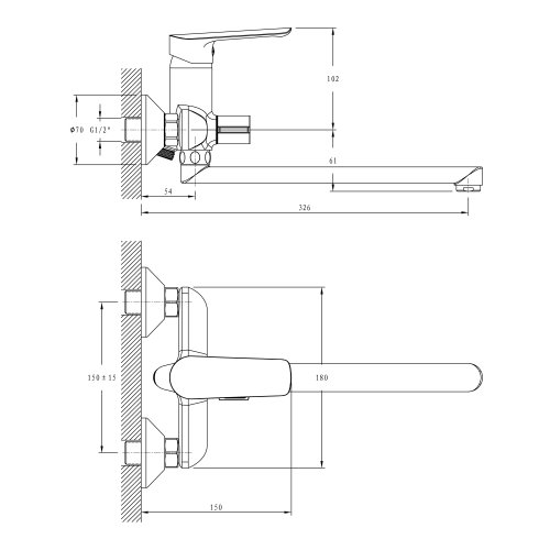 Змішувач для ванни Imprese Odra f0328701BO
