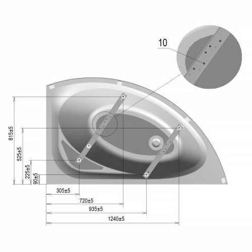 Ножки для ванны 170см Imprese Blatna Leg170BL