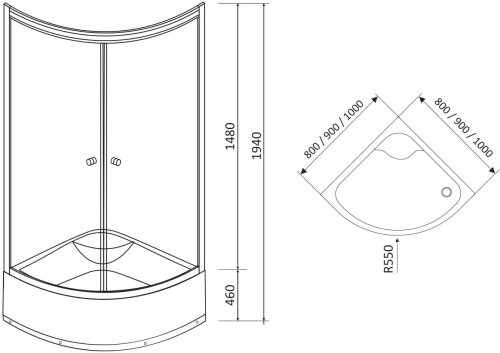 Душова кабіна RJ Baron 80x80 80RZ014Linia