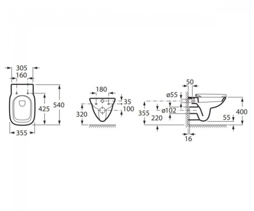 Унитаз с инсталляцией Roca Debba Rimless A34H993000+458.103.00.1