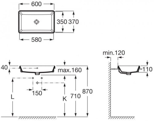 Умывальник Roca Gap A3270Y8000