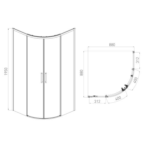 Душевая кабина VOLLE Solo 90х90 1010.114501